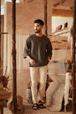 The Asal Kita Men 3/4 Sleeve Kurta - Gothic