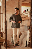 The Asal Kita Men 3/4 Sleeve Kurta - Gothic