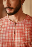 The Asal Kita Men 3/4 Sleeve Kurta - Blushgrid