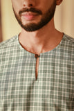 The Asal Kita Men 3/4 Sleeve Kurta - Mintgrid