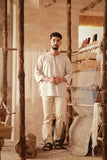 The Asal Kita Men 3/4 Sleeve Kurta - Earthwoven