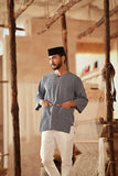 The Asal Kita Men 3/4 Sleeve Kurta - Boxy Blue