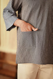 The Asal Kita Men 3/4 Sleeve Kurta - Boxy Blue