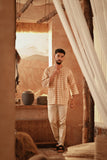 The Asal Kita Men 3/4 Sleeve Kurta - Sand Canvas