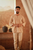 The Asal Kita Men 3/4 Sleeve Kurta - Sand Canvas