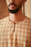 The Asal Kita Men 3/4 Sleeve Kurta - Sand Canvas