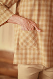 The Asal Kita Men 3/4 Sleeve Kurta - Sand Canvas