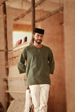 The Asal Kita Men 3/4 Sleeve Kurta - Lattice