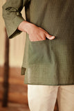 The Asal Kita Men 3/4 Sleeve Kurta - Lattice