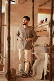 The Asal Kita Men 3/4 Sleeve Kurta - Linea Brown