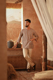 The Asal Kita Men 3/4 Sleeve Kurta - Wood Finebox