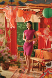 The Fei Yang Women Flowy Cheongsam Dress - Glam Deep Fuchsia