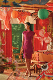 The Fei Yang Women Flowy Cheongsam Dress - Glam Deep Fuchsia