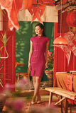 The Fei Yang Women Flowy Cheongsam Dress - Glam Deep Fuchsia