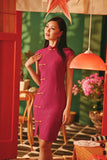 The Fei Yang Women Flowy Cheongsam Dress - Glam Deep Fuchsia