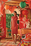 The Fei Yang Women Puff Sleeve Cheongsam Dress - Tangy