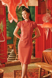 The Fei Yang Women Puff Sleeve Cheongsam Dress - Tangy