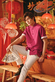 The Fei Yang Men Sleek Sleeve Oriental Shirt - Deep Fuchsia