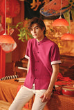The Fei Yang Men Sleek Sleeve Oriental Shirt - Deep Fuchsia