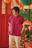 The Fei Yang Men Sleek Sleeve Oriental Shirt - Deep Fuchsia