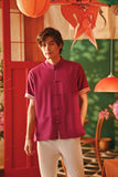 The Fei Yang Men Sleek Sleeve Oriental Shirt - Deep Fuchsia