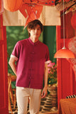 The Fei Yang Men Sleek Sleeve Oriental Shirt - Deep Fuchsia