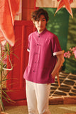 The Fei Yang Men Sleek Sleeve Oriental Shirt - Deep Fuchsia