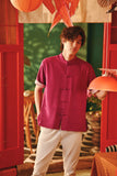 The Fei Yang Men Sleek Sleeve Oriental Shirt - Deep Fuchsia