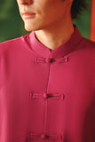 The Fei Yang Men Sleek Sleeve Oriental Shirt - Deep Fuchsia