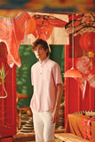 The Fei Yang Men Classic Knot Oriental Shirt - Coral Blush
