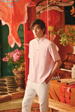The Fei Yang Men Classic Knot Oriental Shirt - Coral Blush