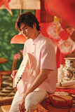 The Fei Yang Men Classic Knot Oriental Shirt - Coral Blush