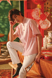 The Fei Yang Men Classic Knot Oriental Shirt - Coral Blush