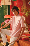 The Fei Yang Men Classic Knot Oriental Shirt - Coral Blush