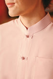 The Fei Yang Men Classic Knot Oriental Shirt - Coral Blush