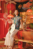 The Fei Yang Women Flutter Sleeves Cheongsam Top - Mandarin