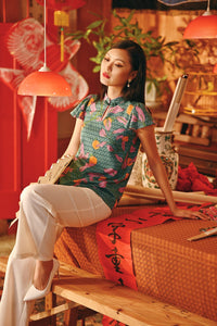 The Fei Yang Women Flutter Sleeves Cheongsam Top - Mandarin