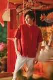 The Fei Yang Men Classic Knot Oriental Shirt - Red