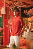 The Fei Yang Men Classic Knot Oriental Shirt - Red