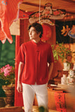 The Fei Yang Men Classic Knot Oriental Shirt - Red