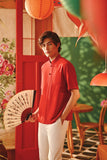 The Fei Yang Men Classic Knot Oriental Shirt - Red