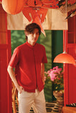 The Fei Yang Men Classic Knot Oriental Shirt - Red