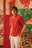 The Fei Yang Men Classic Knot Oriental Shirt - Red