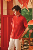 The Fei Yang Men Classic Knot Oriental Shirt - Red