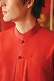 The Fei Yang Men Classic Knot Oriental Shirt - Red
