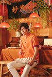 The Fei Yang Men Sleek Sleeve Oriental Shirt - Orange