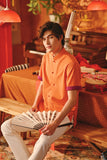 The Fei Yang Men Sleek Sleeve Oriental Shirt - Orange
