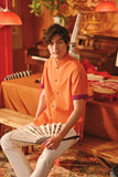 The Fei Yang Men Sleek Sleeve Oriental Shirt - Orange