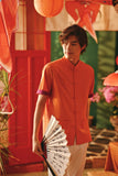 The Fei Yang Men Sleek Sleeve Oriental Shirt - Orange