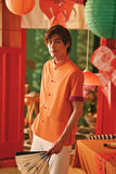 The Fei Yang Men Sleek Sleeve Oriental Shirt - Orange